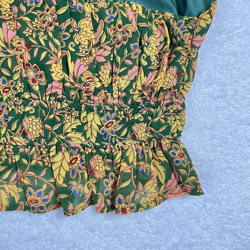 Japna Floral Crop Top Woman’s M Multi Romantic Festival Lined - Picture 16 of 17